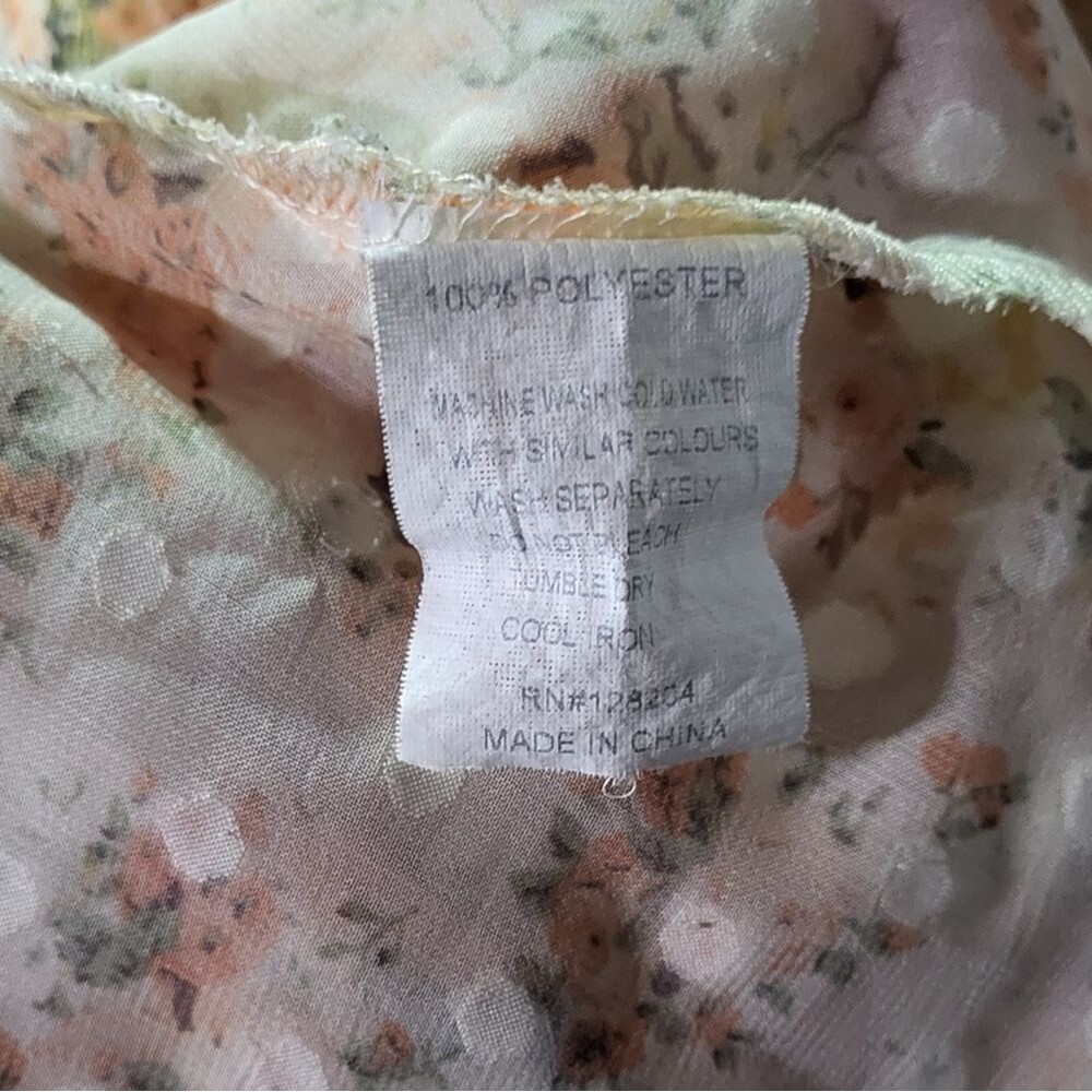 R&MY Women's Cream Sheer Floral Swiss Dot Sleeveless Blouse/Tank Top Size XL EUC - Picture 8 of 8